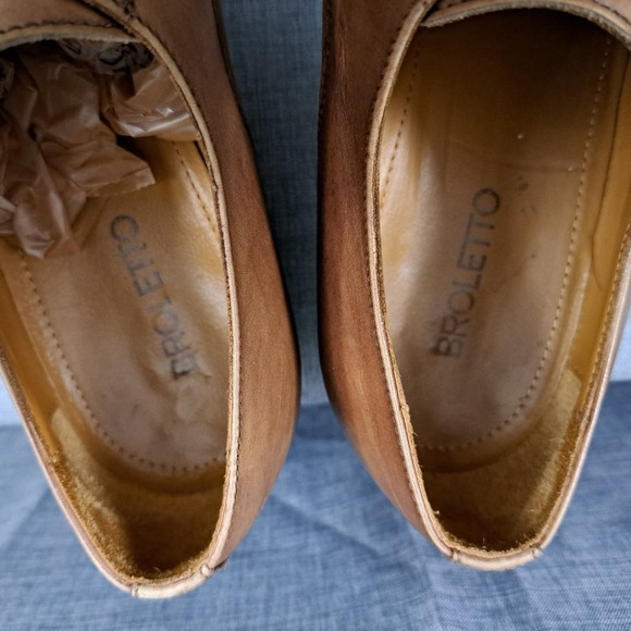 Broletto Men's Brown Leather Lace Up Oxford Derby Shoes Size 12 M Made in Italy - Picture 9 of 14